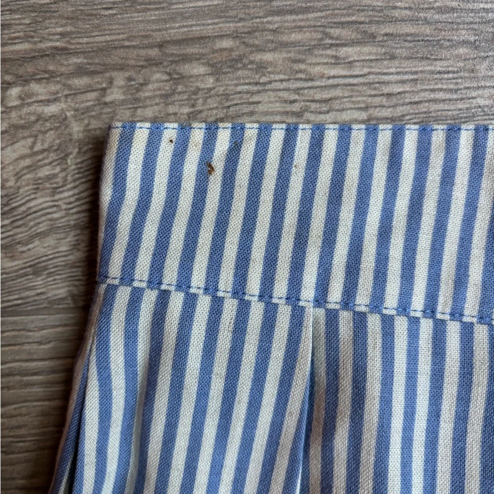 Vintage Prophecy Blue White Stripe Pleated Long Skirt 28” Waist Small Maxi USA - Picture 6 of 10